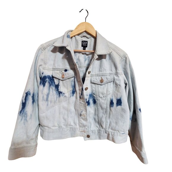 Gap Denim Tie-Dye Womens Jean Jacket Medium - Picture 1 of 3